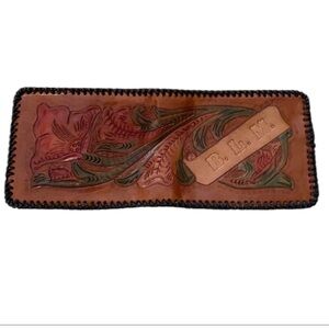 Leather Wallet In Floral, vintage, 3D Natural Western Bifold Wallet